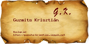 Guzmits Krisztián névjegykártya